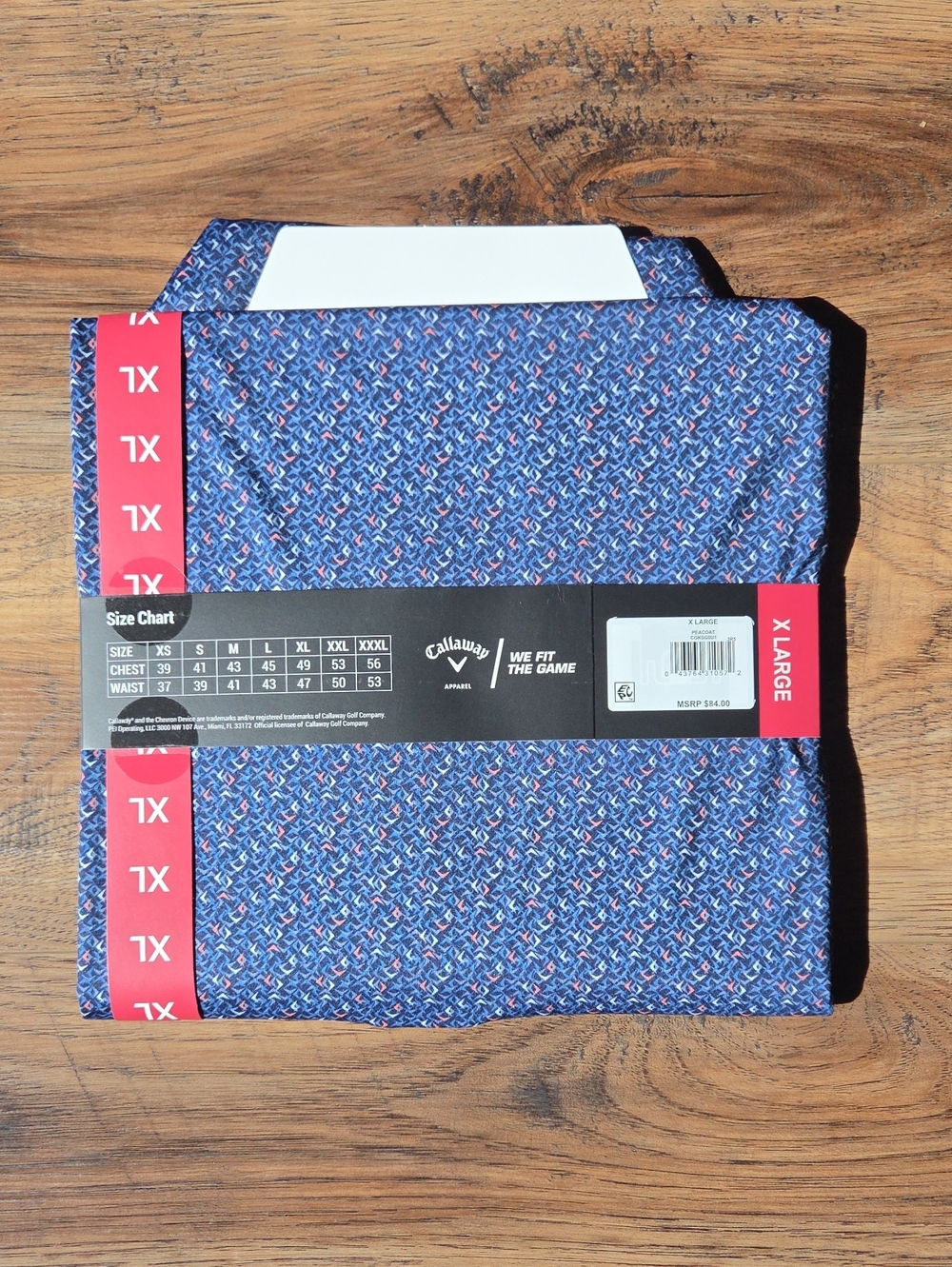 Callaway Men’s Blue Patterned Performance Polo - Picture 3 of 3